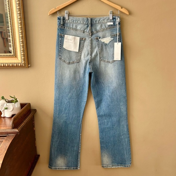 Anthropologie Boyish Brady High Rise Crop Flare Jeans Light River Wash 26 NWT - Picture 14 of 16
